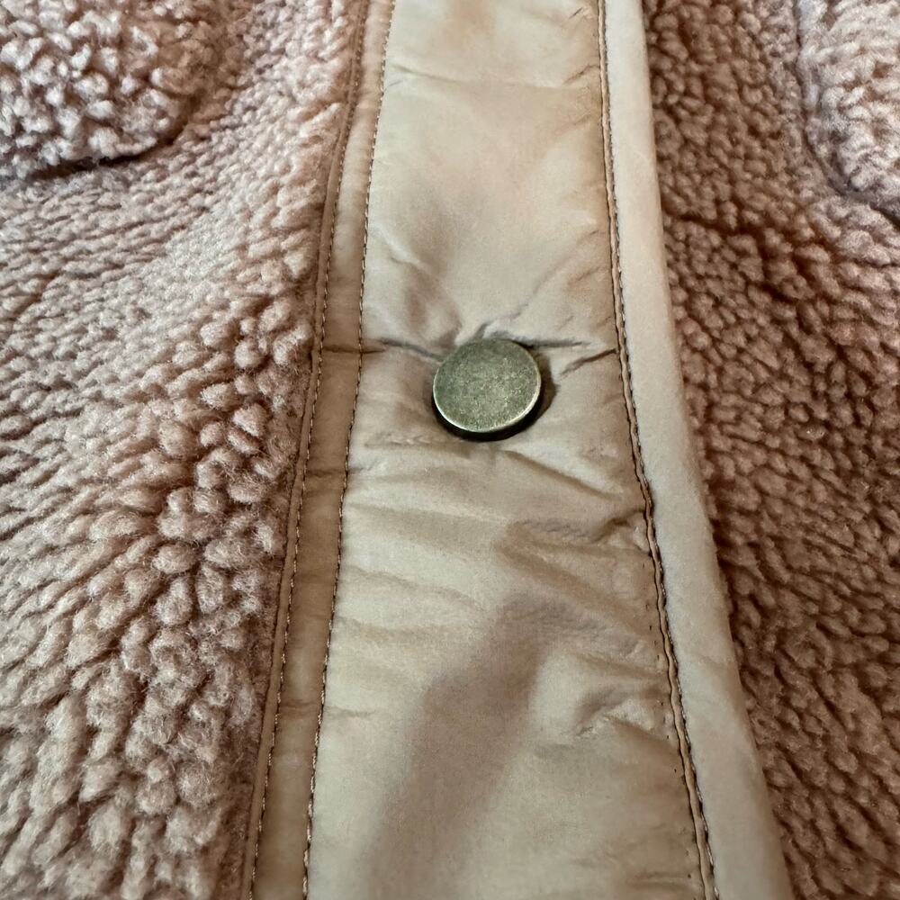 Veronica Beard Sullie Teddy Coat Tan Faux Shearling Sherpa Jacket Women’s L - Picture 10 of 11